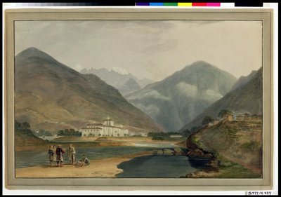 Die ehemalige Winterhauptstadt von Bhutan in Punakha Dzong, 1783 von Samuel Davis